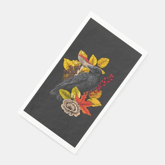 Serviette En Papier Corbeau 2 (Coin)
