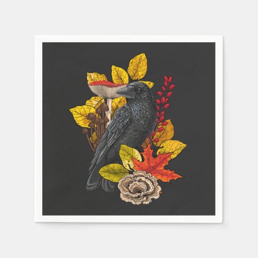 Serviette En Papier Corbeau 2 (Devant)