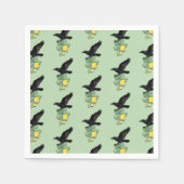 Serviette En Papier Corbeau avec rose jaune (Devant)