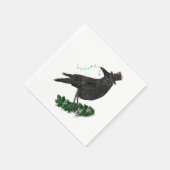 Serviette En Papier Corbeau de fête avec chapeau haut de forme (Coin)