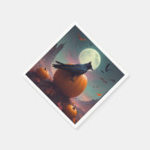 Serviette En Papier Corbeau d'Halloween (Coin)