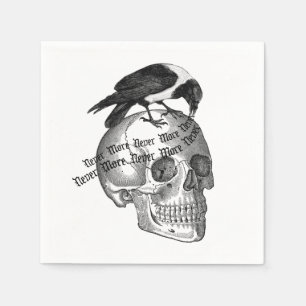 Serviette En Papier Corbeau gothique d'Halloween