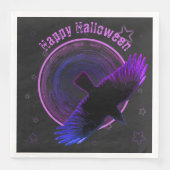 Serviette En Papier Corbeau noir et pourpre (Devant)