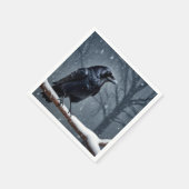 Serviette En Papier Corbeau noir foncé (Coin)