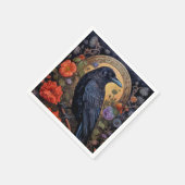 Serviette En Papier Corbeau noir foncé gothique (Coin)