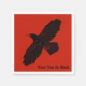 Serviette En Papier Corbeau rouge (Devant)