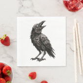 Serviette En Papier Corbeau zombie (En situation)