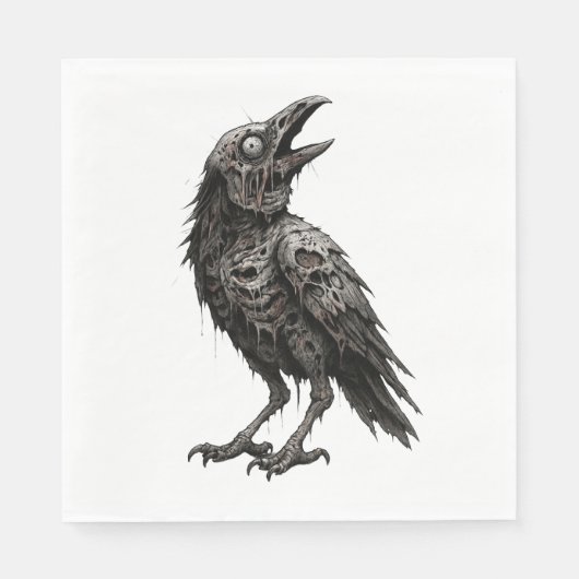 Serviette En Papier Corbeau zombie (Devant)