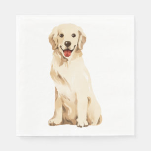 Serviette En Papier Corbeille de chiot doré de la fête du chien de l