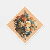 Serviette En Papier Corbeille de roses orange (Coin)