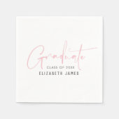 Serviette En Papier Corbeille rose pâle Lettres Graduation serviettes (Devant)