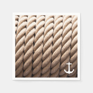 Serviette En Papier Corde nautique - Ancres serviettes