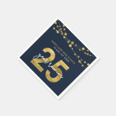 Serviette En Papier Cordes bleues de lumière 25 ans Classe Réunion (Coin)