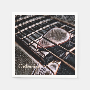 Serviette En Papier Cordes De Guitare En Papier Cuir Serviettes