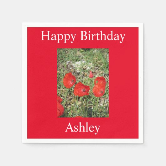 Serviette En Papier Corfou Red Poppies (Devant)