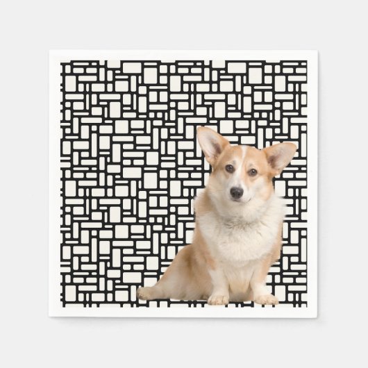 Serviette En Papier Corgi Abstrait mignon (Devant)