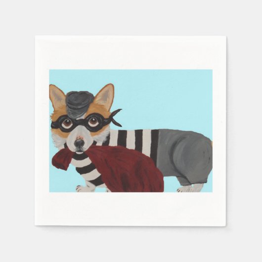 Serviette En Papier Corgi Burglar (Devant)