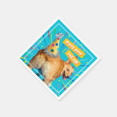 Serviette En Papier Corgi Butt Birthday Hat (Coin)