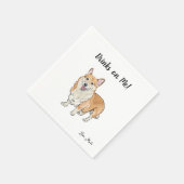 Serviette En Papier Corgi Chien Cocktail Napkins (Coin)