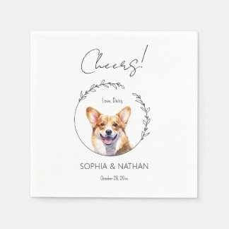 Serviette En Papier Corgi Chien Mariage simple Cocktail Napkins