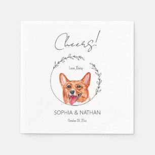 Serviette En Papier Corgi Chien Mariage simple Cocktail Napkins