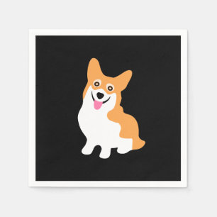 Serviette En Papier Corgi Chiot mignon et souriant