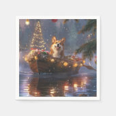 Serviette En Papier Corgi Christmas Festive Voyage (Devant)