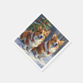 Serviette En Papier Corgi Chritmas (Coin)