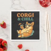 Serviette En Papier Corgi et Chill (En situation)
