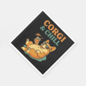 Serviette En Papier Corgi et Chill (Coin)
