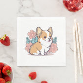 Serviette En Papier corgi mignon (En situation)