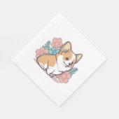 Serviette En Papier corgi mignon (Coin)