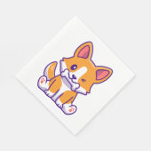 Serviette En Papier Corgi mûre avec os (Coin)
