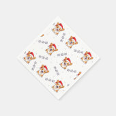 Serviette En Papier Corgis à Santa Hats Motif de Noël (Coin)