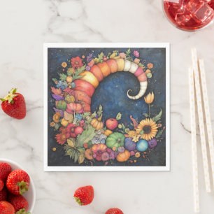 Serviette En Papier Corne d'abondance croissante de lune mystique