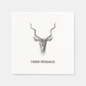 Serviette En Papier Corne d'antilope noire et blanche (Devant)