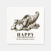 Serviette En Papier Corne de Plenty | Thanksgiving (Devant)
