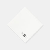 Serviette En Papier Corner Black Monogram Simple Cocktail Napkins (Coin)