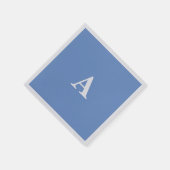 Serviette En Papier Cornflower Blue Monogramme initial Blanc Nom perso (Coin)