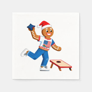 Serviette En Papier Cornhole Pain d'épice Noël 2026 Vacances Tailga