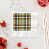 Serviette En Papier Cornouailles National Tartan Jaune et Noir Plaid (En situation)