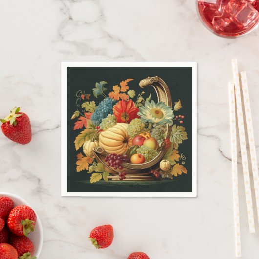 Serviette En Papier Cornucopia Harvest : Fête abondante (En situation)