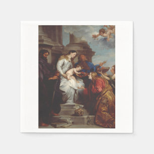 Serviette En Papier Coronation de Saint Rosalia par Anthony van Dyck
