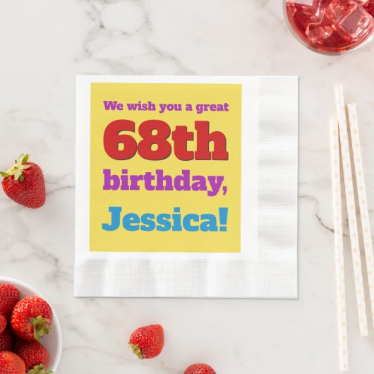 Serviette En Papier Correspondance 68e Anniversaire Papier serviettes (En situation)