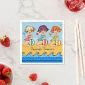 Serviette En Papier Correspondance Beach Girls Party Napkin (En situation)