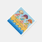 Serviette En Papier Correspondance Beach Girls Party Napkin (Coin)