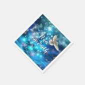 Serviette En Papier Correspondance Blue Dove Peace Cocktail de Noël (Coin)