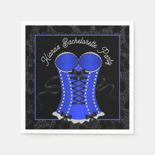 Serviette En Papier Corset Bleu Flirt  (Devant)