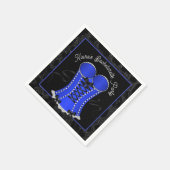 Serviette En Papier Corset Bleu Flirt  (Coin)