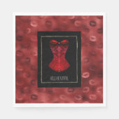 Serviette En Papier Corset Lèvres Rouges (Devant)